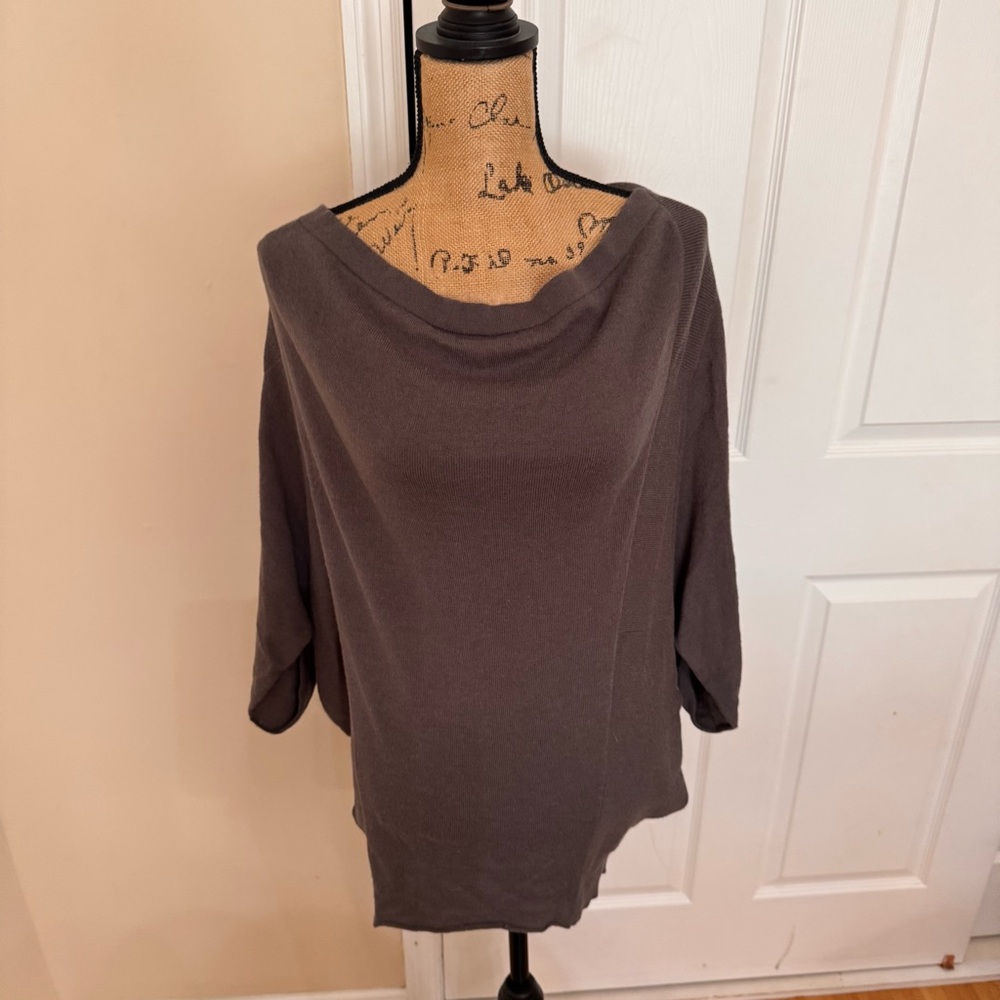 Barneys New York Charcoal Knit Top size L